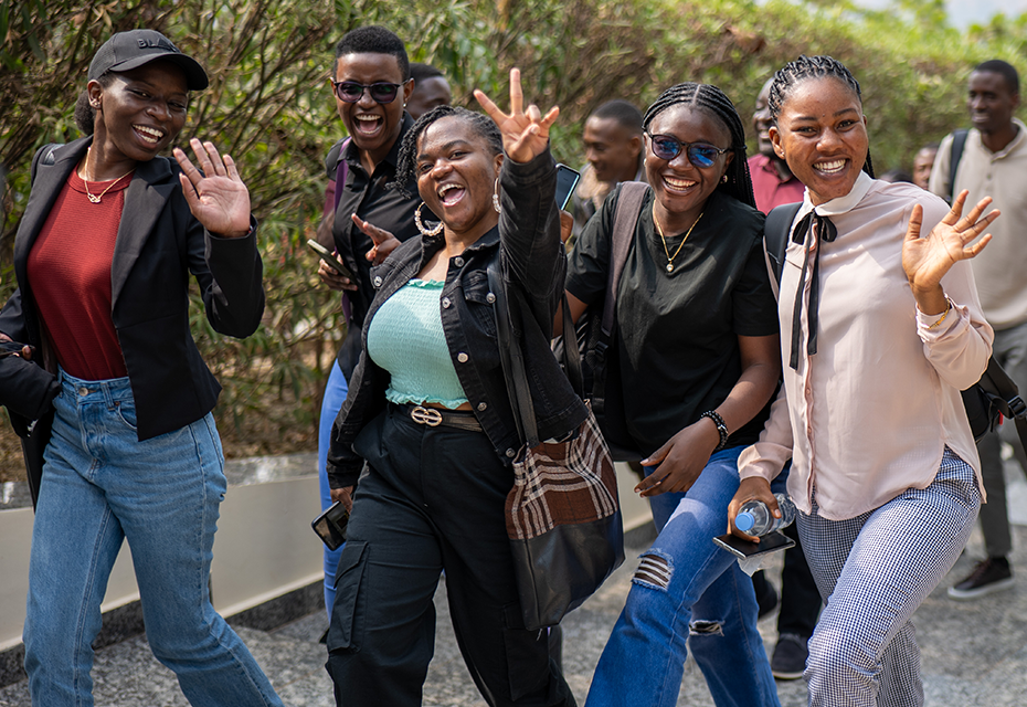 Students smiling