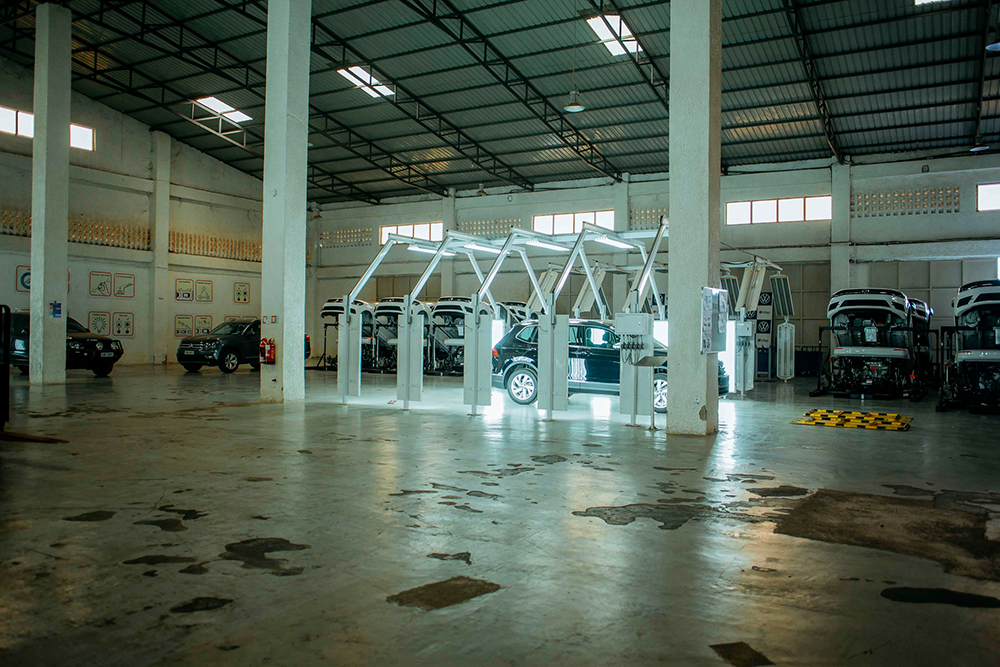 car manufacturing in warehouse