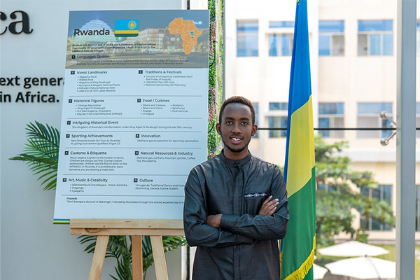 Student at poster board