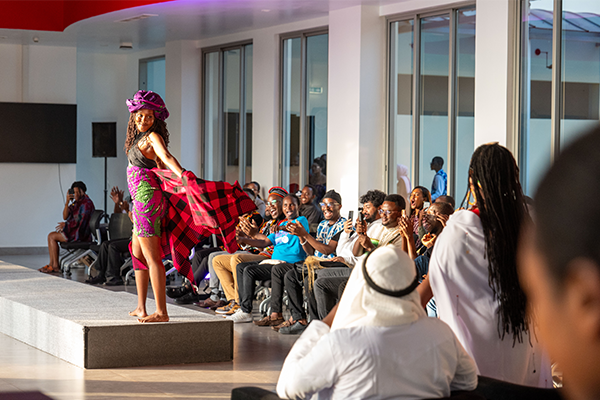 Woman on runway in fashion show