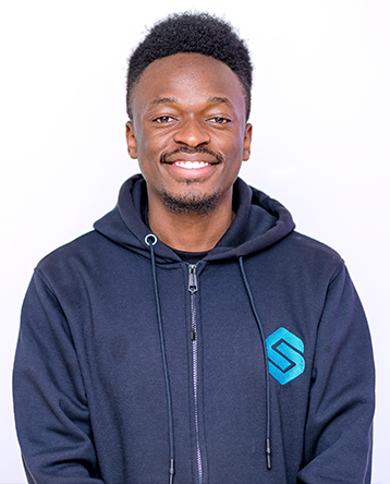 A male student wearing a Signvrse hoodie