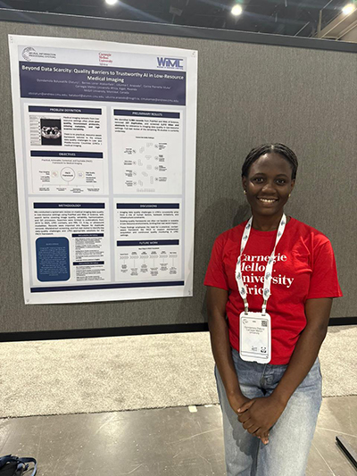 A woman with her poster